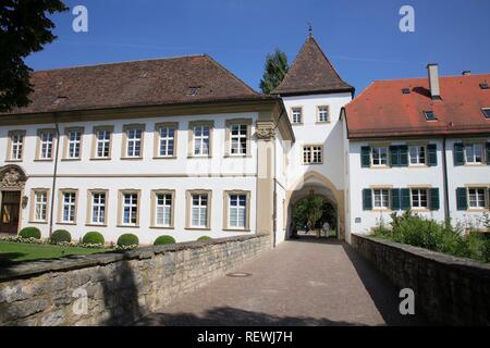 Stadt Tor in den Schlosspark von Schloss Deutschordenschloss, Bad Mergentheim an der Tauber, in Baden-Wuerttemberg Stockfoto