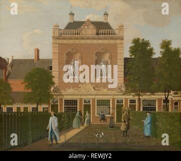 Den Garten und Coach House von 524 der Keizersgracht in Amsterdam. De tuin en Het Koetshuis van Keizersgracht 524 Amsterdam. Dating: 1772. Maße: H 53 cm x W 63,5 cm. Museum: Rijksmuseum, Amsterdam. Autor: Hendrik Keun (auf Objekt erwähnt). Stockfoto