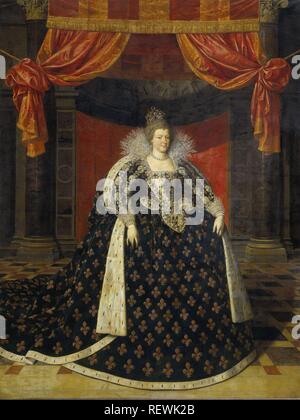 Marie de Medici, Gefährtin von Heinrich IV., König von Frankreich. Datierung: 1590 - 1620. Maße: h 285 cm x W 218 cm; d 9 cm. Museum: Rijksmuseum, Amsterdam. Autor: Frans Pourbus (II) (Werkstatt). Pourbus Frans (II). Stockfoto