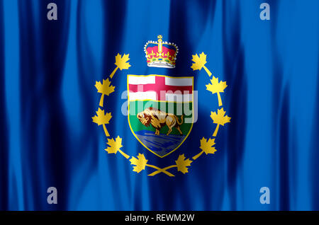 Der Vizegouverneur von Manitoba stilvolle winken und closeup flag Abbildung. Perfekt für Hintergrund oder Textur. Stockfoto