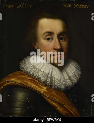 Portrait von Albert, Graf von Nassau-Dillenburg. Dating: 1622. Maße: Support: h 29,8 cm x W 24 cm, t 1,0 cm, d 3,5 cm. Museum: Rijksmuseum, Amsterdam. Autor: Jan Antonisz van Ravesteyn (Werkstatt). Stockfoto