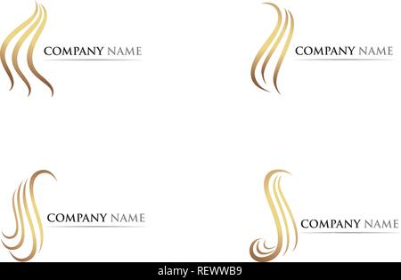 Haar wave Logo und Symbole Stock Vektor