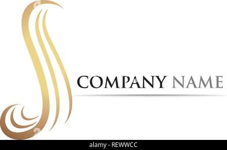 Haar wave Logo und Symbole Stock Vektor