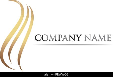 Haar wave Logo und Symbole Stock Vektor