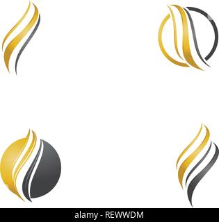 Haar wave Logo und Symbole Stock Vektor