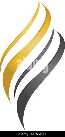 Haar wave Logo und Symbole Stock Vektor