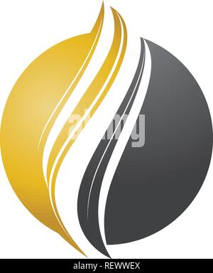 Haar wave Logo und Symbole Stock Vektor