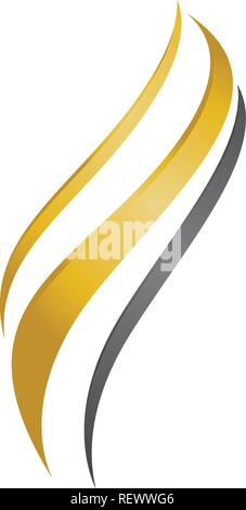 Haar wave Logo und Symbole Stock Vektor