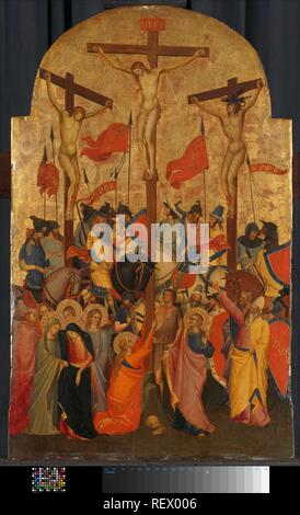 Die Kreuzigung. Kalvarienberg. Dating: C. 1390. Ort: Florenz. Maße: H 70 cm x W 43 cm. Museum: Rijksmuseum, Amsterdam. Autor: Niccolo di Pietro Gerini. GERINI, NICCOLO DI PIETRO. Stockfoto