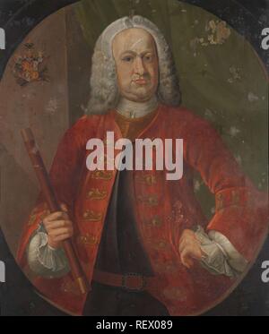 Baron Gustaaf Willem van Imhoff (1743-1750). Portrait von gustaaf Willem, Baron van Imhoff, Generalgouverneur der Niederländischen Ostindien-Kompanie. Dating: C. 1745. Ort: Batavia. Maße: h 110 cm x W 92,5 cm. Museum: Rijksmuseum, Amsterdam. Autor: Philip van Dijk (Kopieren nach). Jan Maurits Quinkhard (Kopieren nach). Stockfoto