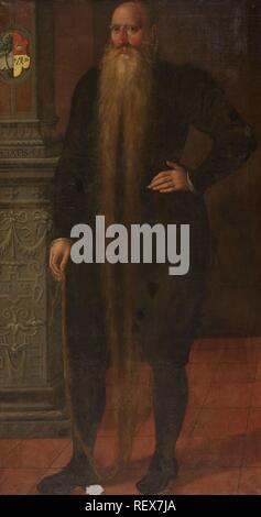 Portrait von Pieter Dircksz, langen Bart, Ratsmitglied der Waise Kammer in Edam. Dating: 1583. Maße: h 182 cm x W 98 cm; d 7 cm. Museum: Rijksmuseum, Amsterdam. Autor: aert Pietersz. (Zu) zurückzuführen. Stockfoto