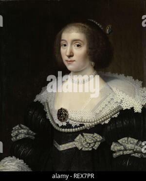 Portrait von Amalia van Solms (1602-75). Dating: in oder nach c. 1632. Maße: Support: h 67,1 cm x W 57,2 cm; sightsize: H 66 cm x W 55,8 cm; Rahmen: h 89,2 cm x W 79,2 cm. Museum: Rijksmuseum, Amsterdam. Autor: Michiel Jansz van Mierevelt (Kopieren nach). Wybrand De Geest (I) (Namensnennung zurückgewiesen). Stockfoto