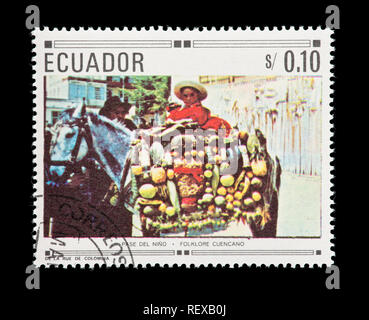 Briefmarke aus Ecuador, Weihnachten Stockfoto