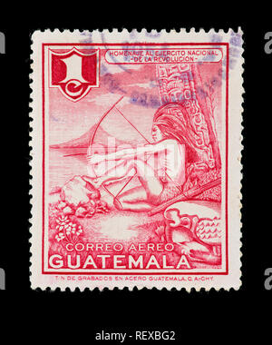 Feldpost Briefmarke aus Guatemala mit der Darstellung eines gebürtigen indischen Stockfoto