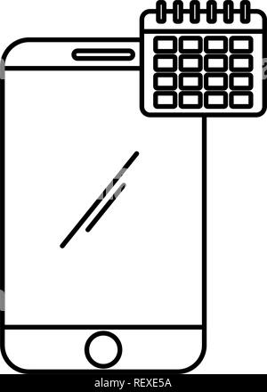 Kalender und Smartphone auf weißem Hintergrund, Vector Illustration Stock Vektor