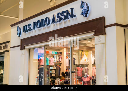 August 4, 2017 Milpitas/CA/USA - US Polo Assn verkaufsplattform an der großen Mall, San Francisco Bay Area. Stockfoto