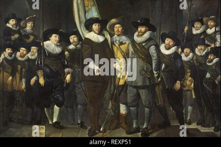 Offiziere und anderen zivilen Wachposten der IIIrd Viertel von Amsterdam, unter dem Kommando von Kapitän Allaert Cloeck und Lieutenant Lucas Jacobsz Rotgans, 1632. Dating: 1632. Maße: Support: h 220 cm x W 351 cm; w 100 kg. Museum: Rijksmuseum, Amsterdam. Autor: THOMAS DE KEYSER. Stockfoto