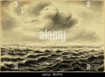 Seascape. Verfasser der Stellungnahme: Pieter Idserts (möglicherweise). Dating: 1708-1781. Maße: H 119 mm x B 174 mm. Museum: Rijksmuseum, Amsterdam. Stockfoto