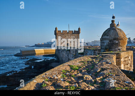 Fort und Kanonen von Essaouira, Marokko Stockfoto