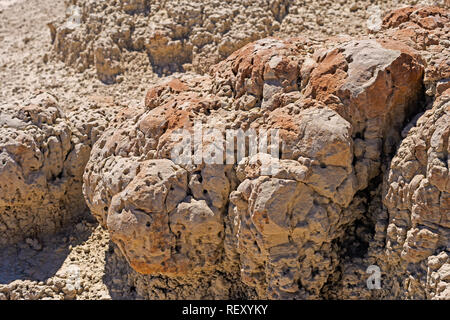 Mudstone Details in den Badlands in Badlands National Park in South Dakota Stockfoto