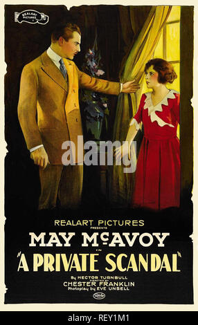 Ein privater Skandal 1921 silent Realart Bilder Film mit May McAvoy und Lloyd Whitlock Stockfoto