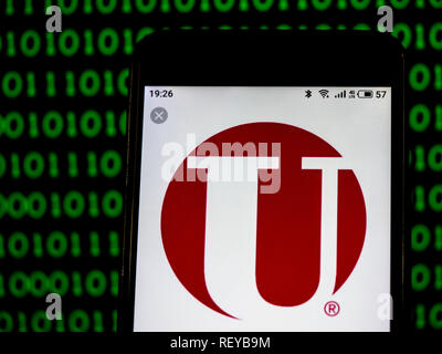 Unisys Information Technology Company Logo auf dem Smartphone angezeigt Stockfoto