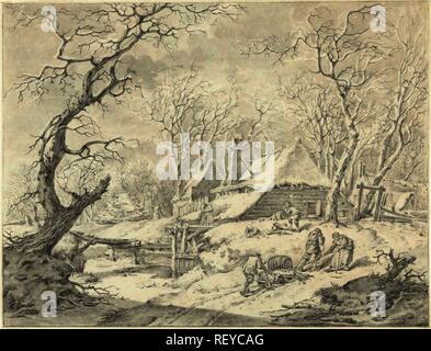 Winterlandschaft mit Bauernhof. Verfasser der Stellungnahme: Pieter Pietersz. Barbiers. Datierung: 1759 - 1842. Maße: H 298 mm x B 389 mm. Museum: Rijksmuseum, Amsterdam. Stockfoto