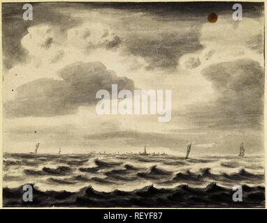 Seascape. Verfasser der Stellungnahme: Pieter Idserts (möglicherweise). Dating: 1708-1781. Maße: H 149 mm x B 188 mm. Museum: Rijksmuseum, Amsterdam. Stockfoto