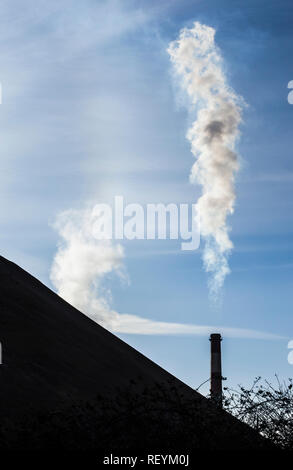 Ein rauch Stapel entladen Rauch oder Dampf im Süden von Seattle, Washington, USA Stockfoto