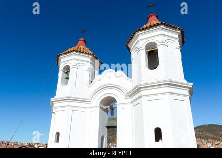 Glockenturm von San Felipe de Neri Kloster, Sucre, Bolivien Stockfoto