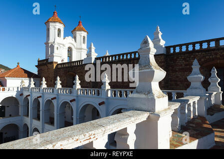 Glockenturm von San Felipe de Neri Kloster, Sucre in Bolivien Stockfoto
