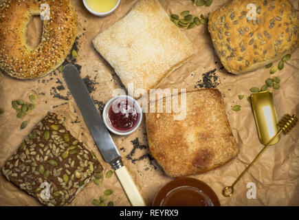 Bagel, frische Backwaren, Detail Stockfoto