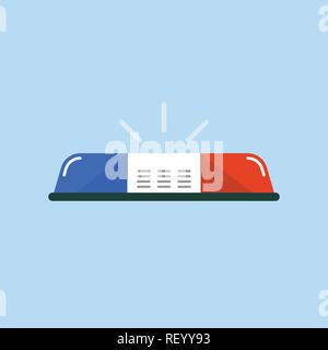 Polizei Auto Notleuchten im flachen Stil. Vector Illustration Stock Vektor
