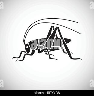 Grashüpfer Insekt Symbol auf weißem Hintergrund für Grafik- und Webdesign, modernen einfachen Vektor unterzeichnen. Internet Konzept. Trendy Symbol für Web site Design web-Taste oder mobile App. Stock Vektor