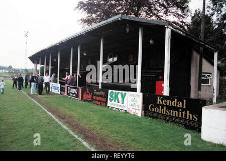 Allgemeine Ansicht eines Netherfield FC Football Ground, Parkside Road, Kendal, Cumbria, dargestellt am 18. September 1993 Stockfoto