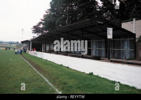 Allgemeine Ansicht eines Netherfield FC Football Ground, Parkside Road, Kendal, Cumbria, dargestellt am 18. September 1993 Stockfoto