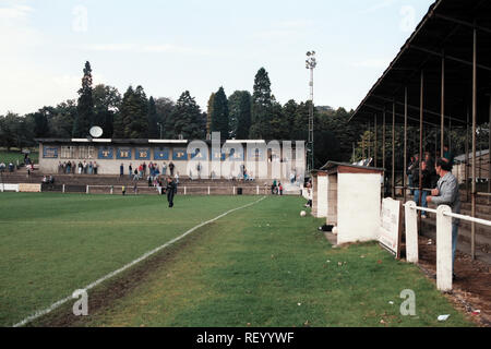 Allgemeine Ansicht eines Netherfield FC Football Ground, Parkside Road, Kendal, Cumbria, dargestellt am 18. September 1993 Stockfoto