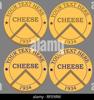 Zylinderkopf mit abgeschnittenen Stück Käse logo Stock Vektor