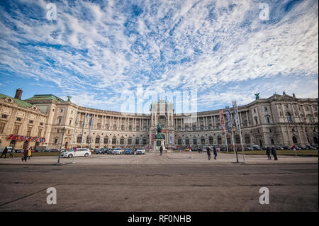 Wien, Österreich - 07 März, 2018: die Wiener Hofburg mit Menschen Stockfoto