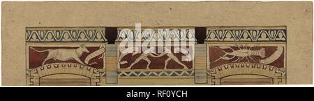 Stier, Zwillinge und Krebs. Verfasser der Stellungnahme: Antoon Derkinderen. Datierung: 1869 - 1925. Maße: H 80 mm x B 296 mm. Museum: Rijksmuseum, Amsterdam. Stockfoto