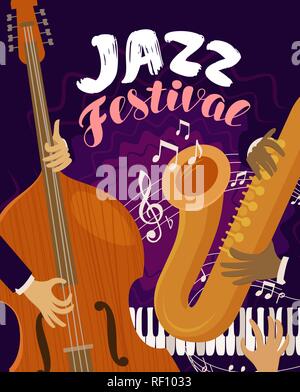 Jazz Festival. Musical Festival, live Musik Konzept. Vector Illustration Stock Vektor