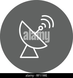 Satellitenschüssel Vektor Icon Zeichen Symbol Vektor Illustration für den privaten und gewerblichen Gebrauch... Reinigen Sie trendige Symbol... Stock Vektor