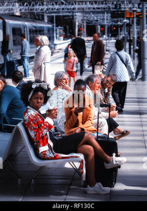 Stadt, Hafen und Liverpool Lime Street Station Stockfoto