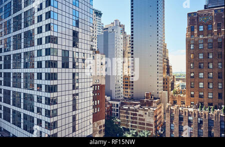 New York Cityscape, filmische Farbe Tonen angewendet, USA. Stockfoto