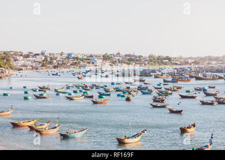 Vietnam, Mui Ne, Fischerdorf, Fischerboote Stockfoto