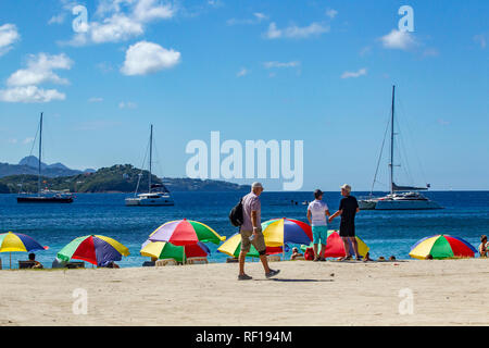 Pigeon Island Beach, Saint Lucia einer der Windward Island in der Karibik. Stockfoto