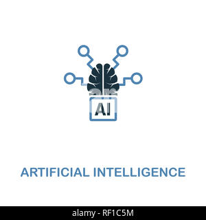Künstliche Intelligenz Symbol in zwei Farben Design. Premium Design aus der künstlichen Intelligenz. UX und UI. Pixel Perfect künstliche i Stockfoto