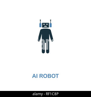 Ai Robot Symbol in zwei Farben Design. Premium Design aus der künstlichen Intelligenz. UX und UI. Pixel Perfect ai robot Symbol einschließlich Inc. Stockfoto
