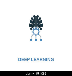 Deep Learning Symbol in zwei Farben Design. Premium Design aus der künstlichen Intelligenz. UX und UI. Pixel Perfect deep learning Symbol Inc. Stockfoto