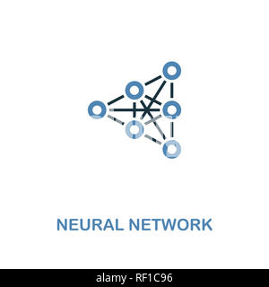 Neuronales Netzwerk Symbol in zwei Farben Design. Premium Design aus der künstlichen Intelligenz. UX und UI. Pixel Perfect neuronales Netzwerk Icon i Stockfoto
